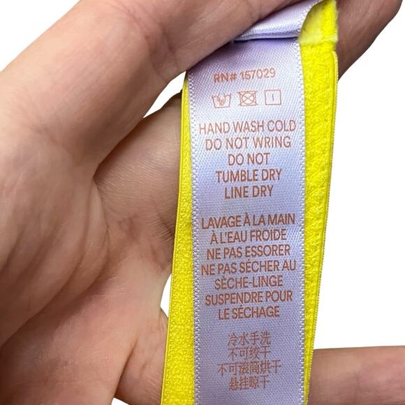 Savage X Fenty Bombshell Lace Bralette 2X Halter Neck Yellow Floral Medallion - Picture 8 of 8